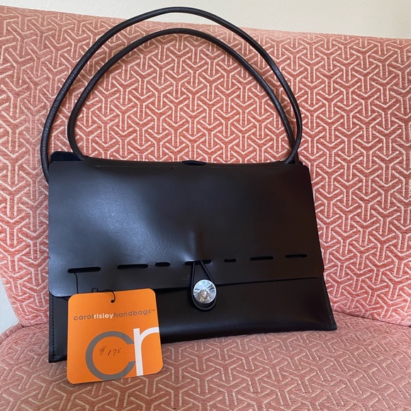 ‼️CAROL RISLEY‼️ Unique Leather Handbag with Resin clasp - Picture 2 of 7